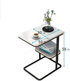 KJRJD 2-Tier mesilla, Sofá Fin Tablas de la Sala, de Noche Perfecto de Noche o de la Sala End/Mesa Decorativa, Marco del rectángulo de sobremesa Robusta de Acero, Diseño de Interiores