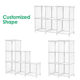 TomCare Cube Storage 6-Cube Bookshelf Closet Organizer Storage Shelves Shelf Cubes Organizer Plastic Square Book Shelf Bookcase DIY Closet Cabinet Organizer Shelving for Home Office Bedroom, White