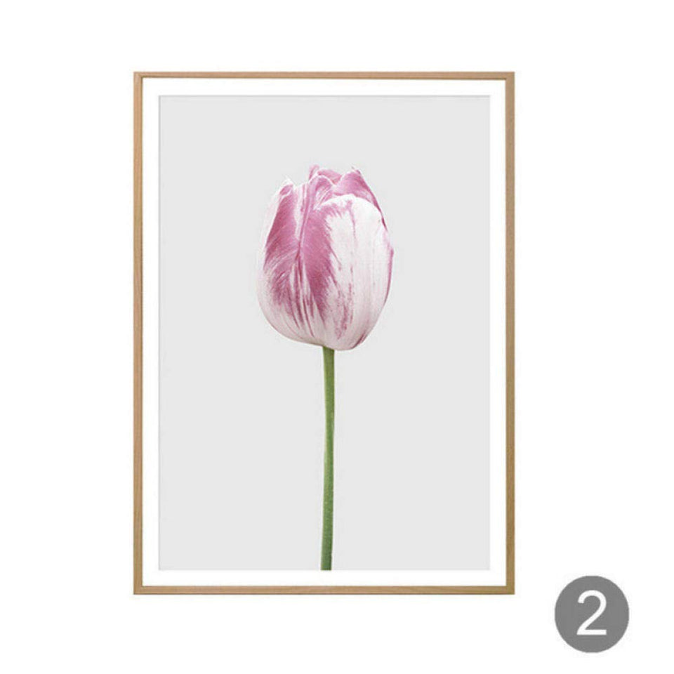 wymhzp 2 Piezas Imprime Flores Cartel Rosa y Gris Pastel Pared Arte Moderno botánico Lienzo Pintura para Dormitorio decoración del hogar 40x60 cm sin Marco