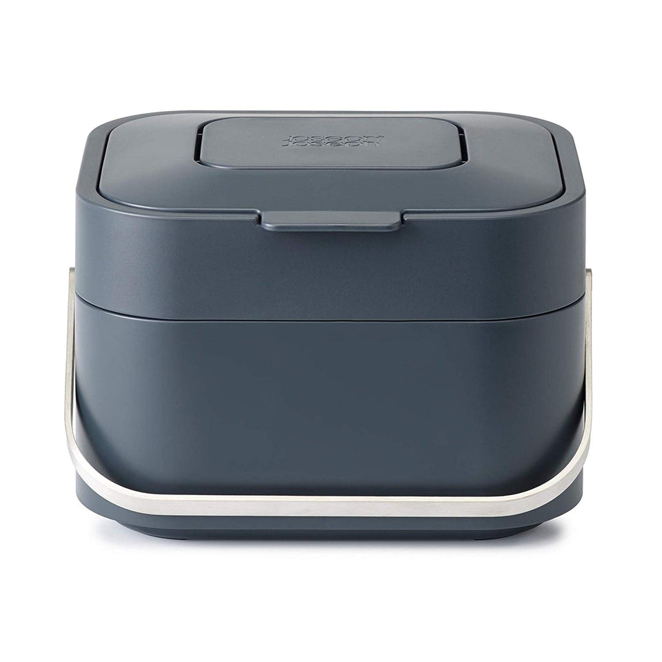 Joseph Joseph 30015 inteligente residuos Stack apilable para compost con olor filtro residuos de alimentos Caddy, 1-Gallon, color blanco roto, Gris, 3.7 L, 1
