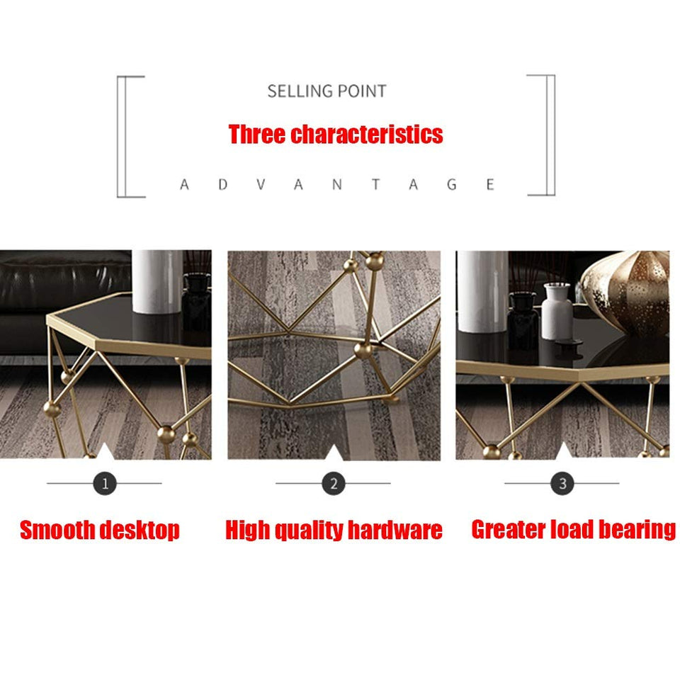 BAOMEI Escritorios Nordic Mesa for sofá for la Sala Dormitorio Ministerio del Interior, diseño geométrico, mármol, Metal, 76x76x45 Cm Estaciones de Trabajo