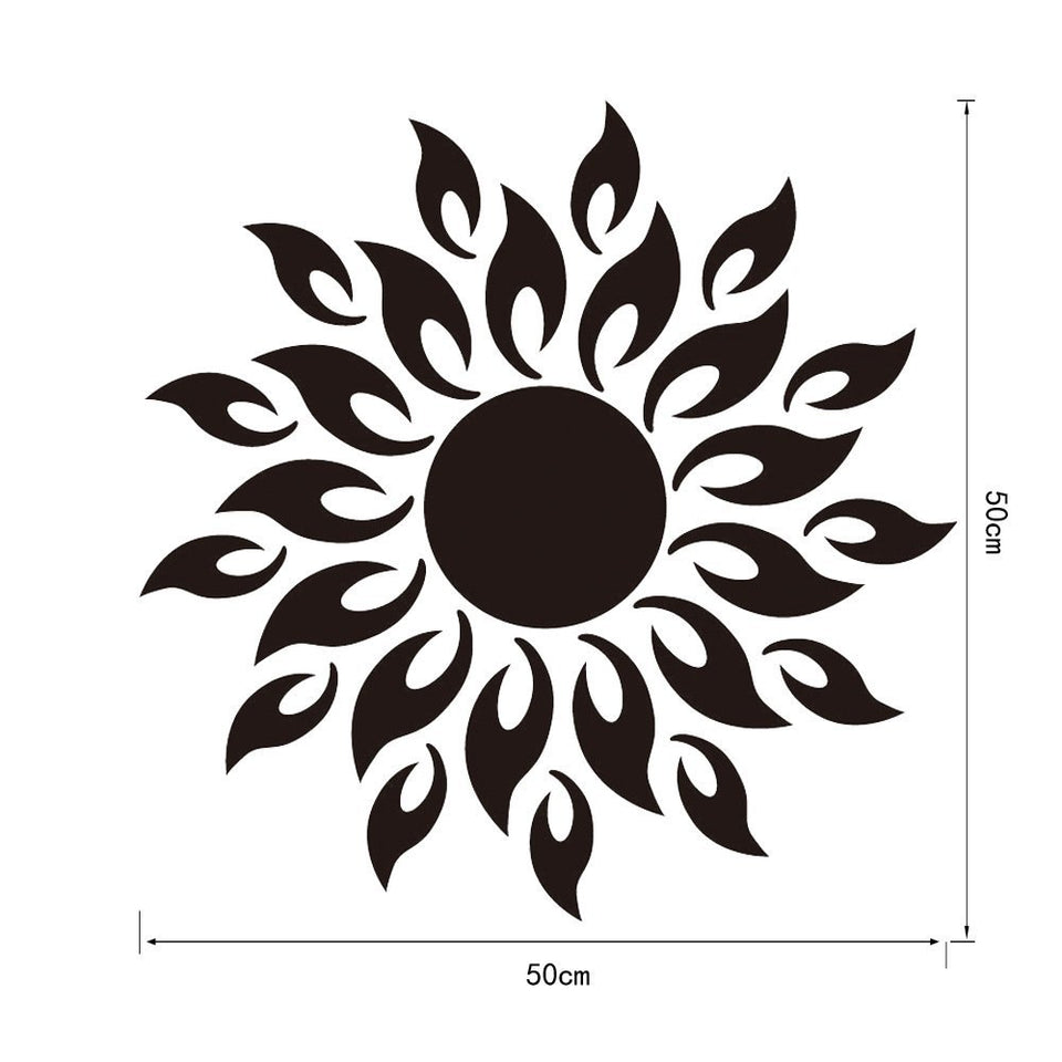 Pegatinas de Pared de 3D Sol Brillante Espejo Oro Calcomanías de Pared Desprendibles del Arte de la Moda de DIY de Doble Cara Decoración de Pared para Sala de Estar, Dormitorio, Hogar -27 Partes