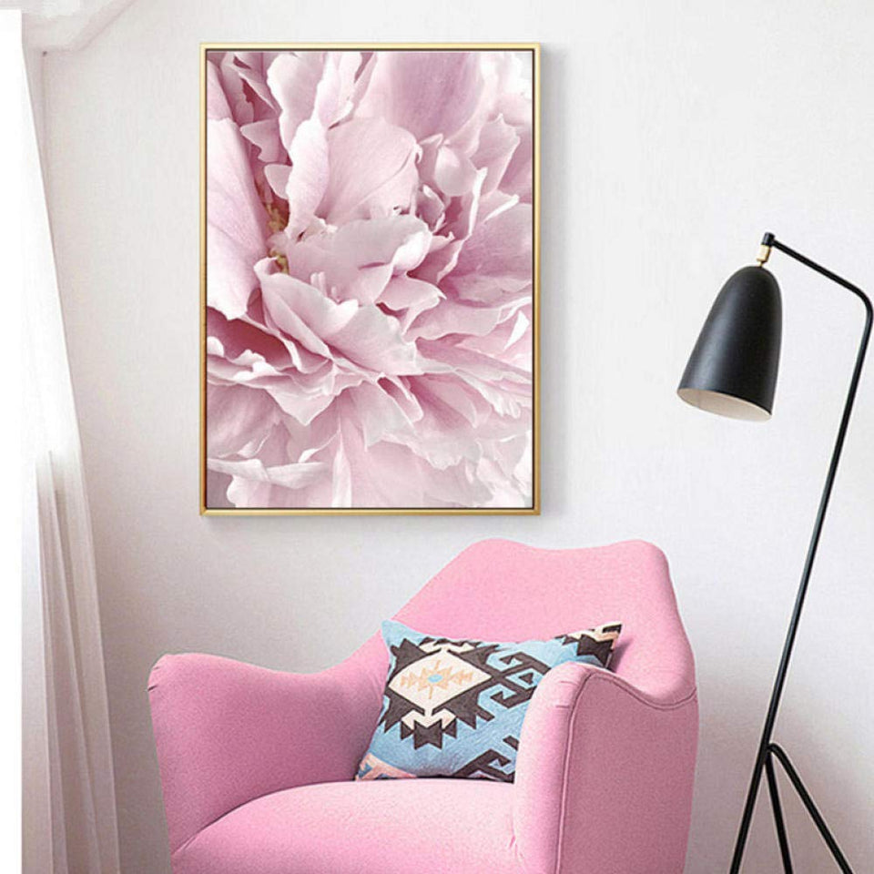 wymhzp 2 Piezas Imprime Flores Cartel Rosa y Gris Pastel Pared Arte Moderno botánico Lienzo Pintura para Dormitorio decoración del hogar 40x60 cm sin Marco
