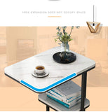 KJRJD 2-Tier mesilla, Sofá Fin Tablas de la Sala, de Noche Perfecto de Noche o de la Sala End/Mesa Decorativa, Marco del rectángulo de sobremesa Robusta de Acero, Diseño de Interiores