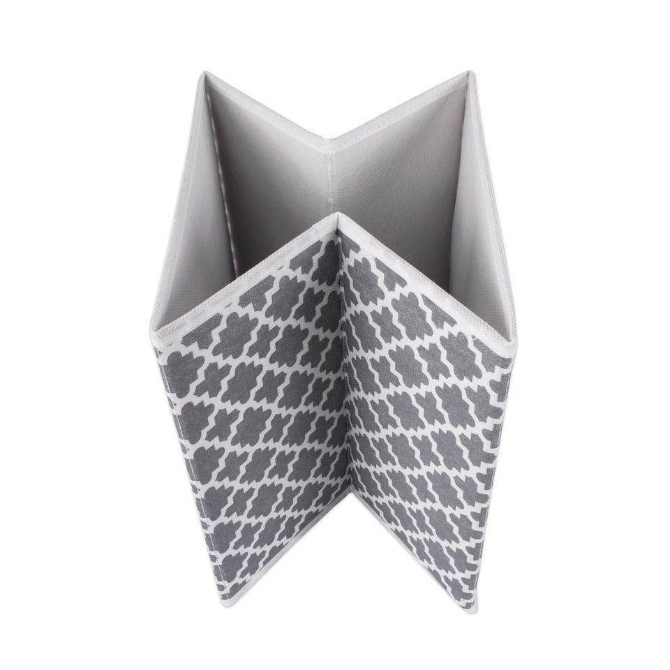 DII Contenedores plegables de tela para guarderías, oficinas, armarios, decoración del hogar, organizadores en cubo y necesidades de almacenamiento diarias, (grande, 27.9 x 27.9 x 27.9 cm), entramado gris, juego de 2, Set de 4, Gris (Lattice Gray), 1