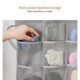 Jasinber Organizador del armario que cuelga, 30 bolsillos organizador de armario de doble cara para ropa interior, sujetador, calcetines (Gris)