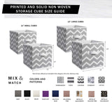 DII Contenedores plegables de tela para guarderías, oficinas, armarios, decoración del hogar, organizadores en cubo y necesidades de almacenamiento diarias, (grande, 27.9 x 27.9 x 27.9 cm), entramado gris, juego de 2, Set de 4, Gris (Lattice Gray), 1