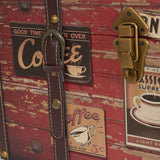 Household Essentials 9245-1 - Baúl Decorativo para el hogar (tamaño Mediano), diseño de cafetería